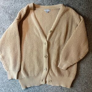 Qualfort Oversized Beige Cardigan Sweater